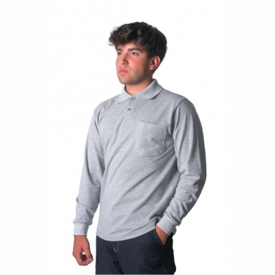 Promosyon Baskılı Polo Yaka Open-End Uzun Kol T-shirt